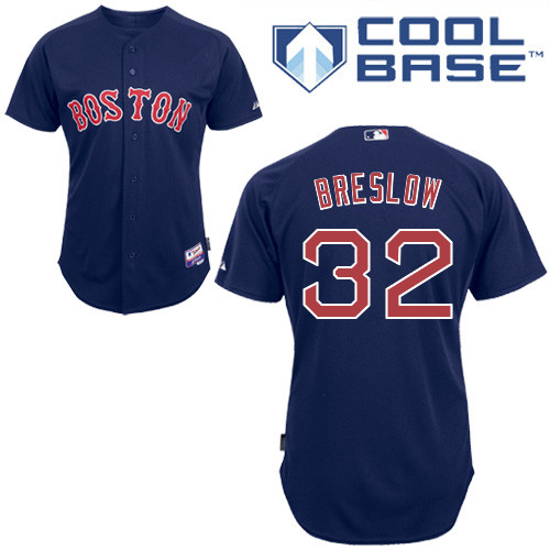 Craig Breslow #32 Youth Baseball Jersey-Boston Red Sox Authentic Alternate Navy Cool Base MLB Jersey